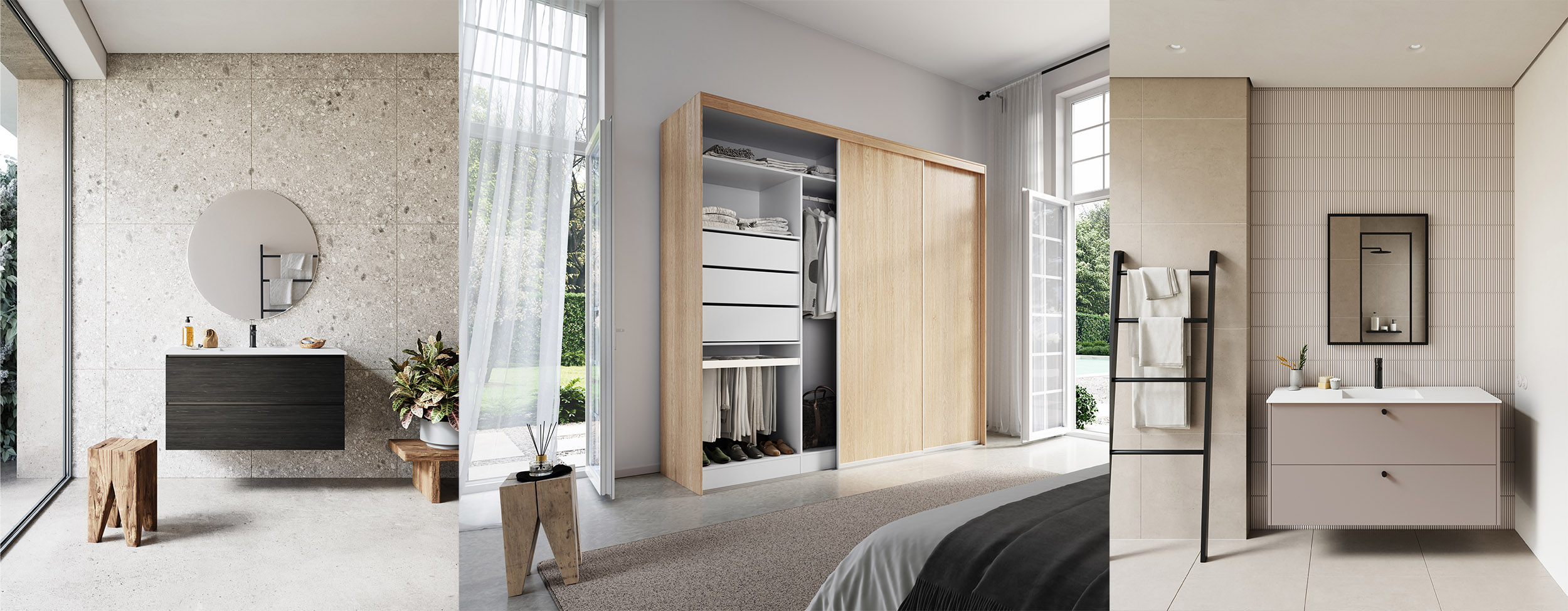 3D PHOTOREALISTIC FURNITURE RENDERS FOR BATH AND WARDROBE CATALOGS FOR KVIK A/S